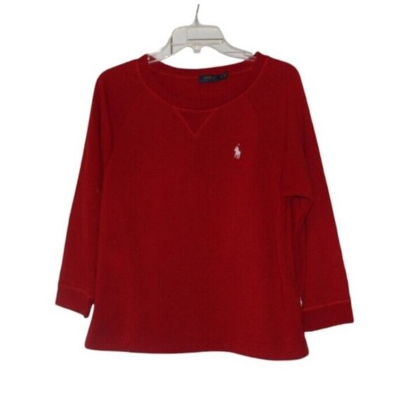 Ralph Lauren Polo Fleece Sweatshirt Womens M Crewneck Pony Embroidered Pullover - Picture 1 of 5